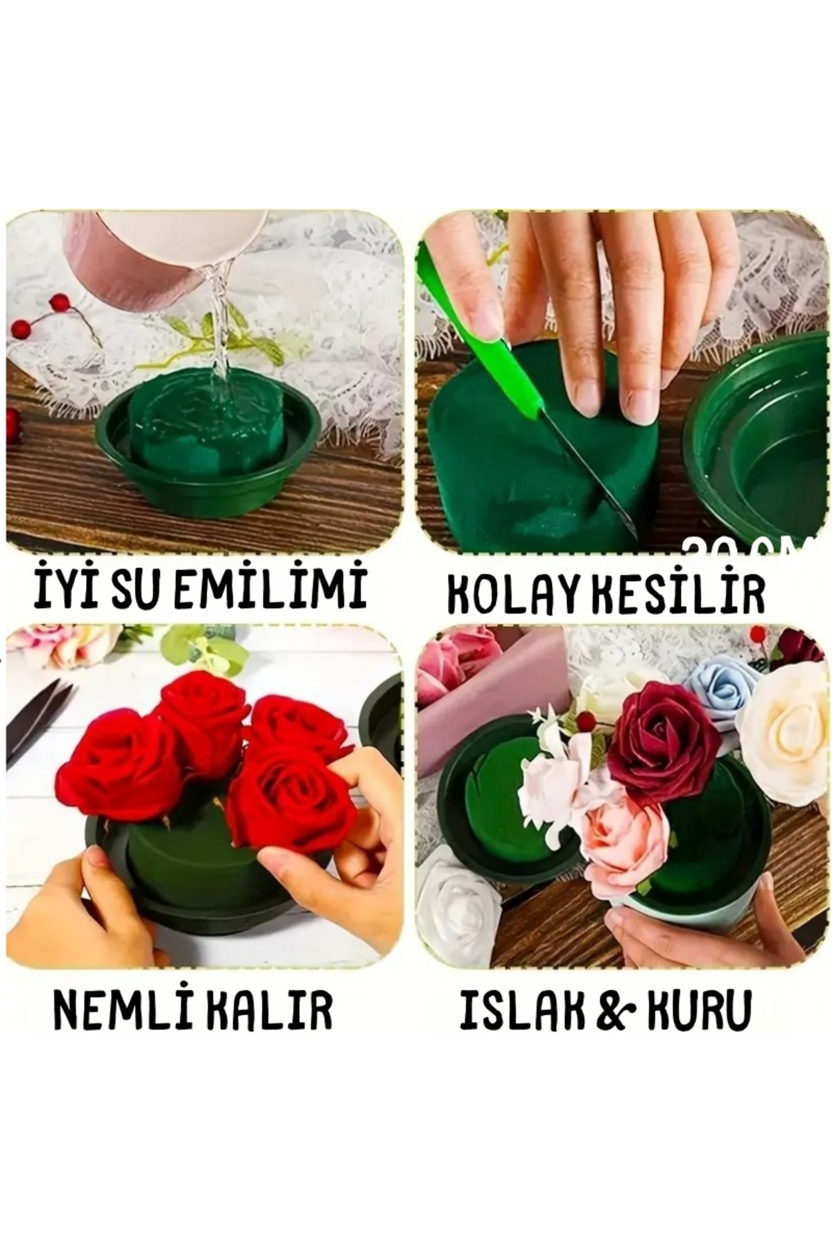Canlı Çiçek Köpüğü Çiçek Süngeri 2 Adet Canlı Çiçekler İçin Özel Ürün