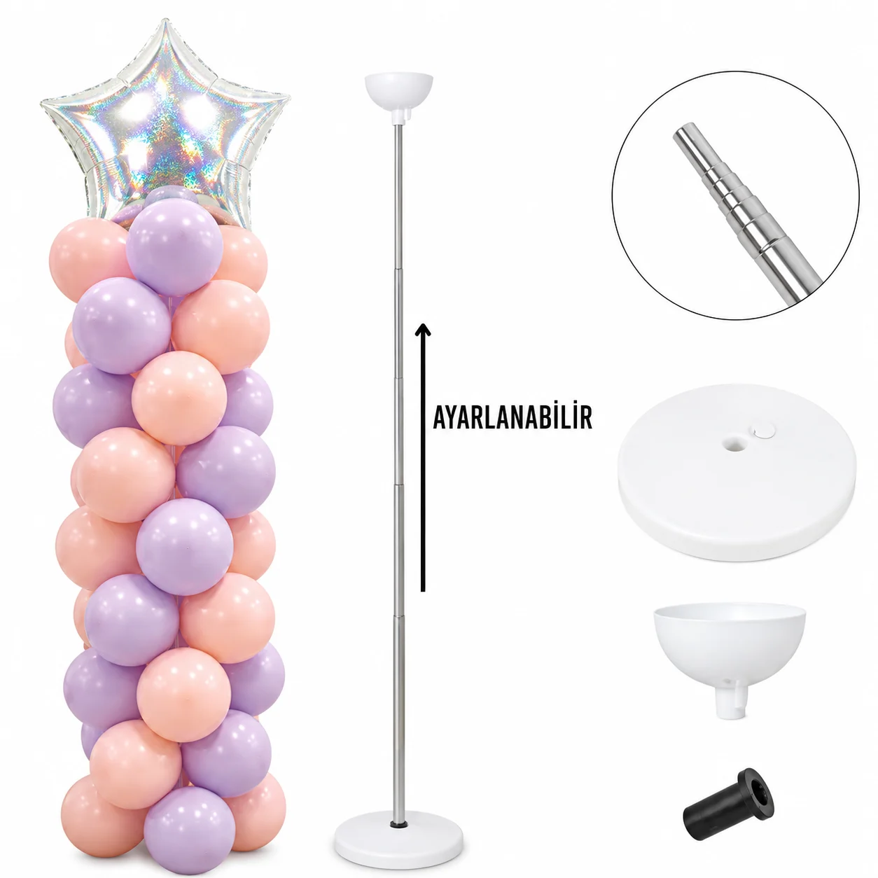 Metal Çubuklu Balon Kulesi – 210 cm